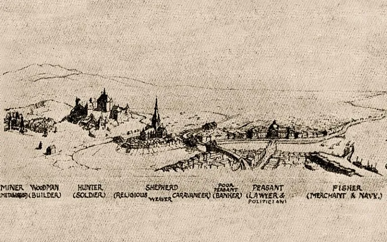 La sección del valle desde las colinas hasta el mar