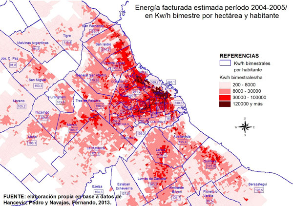 Nueva estructura territorial del consumo energético metropolitano